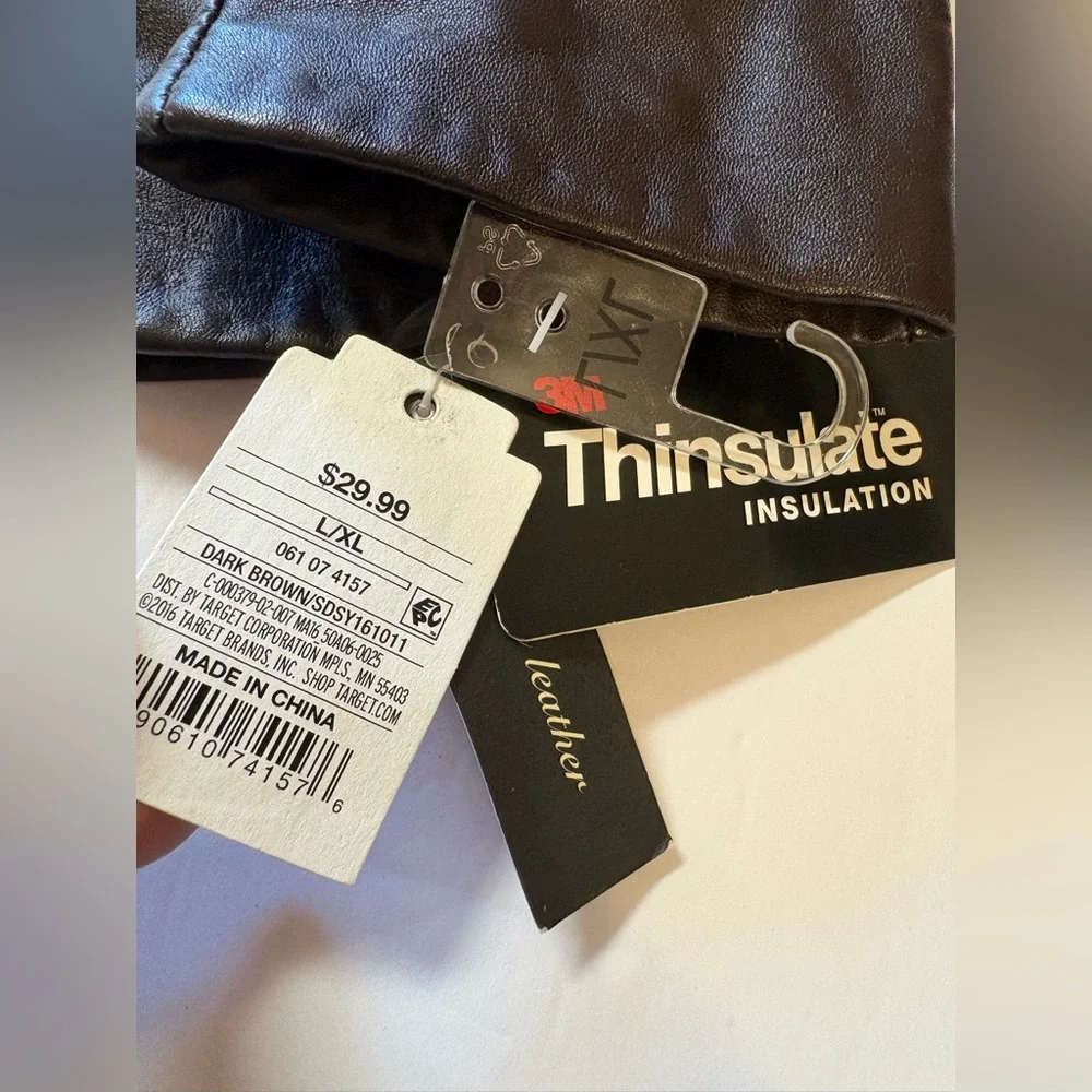 Target Dark Brown Leather Gloves - Picture 3 of 5